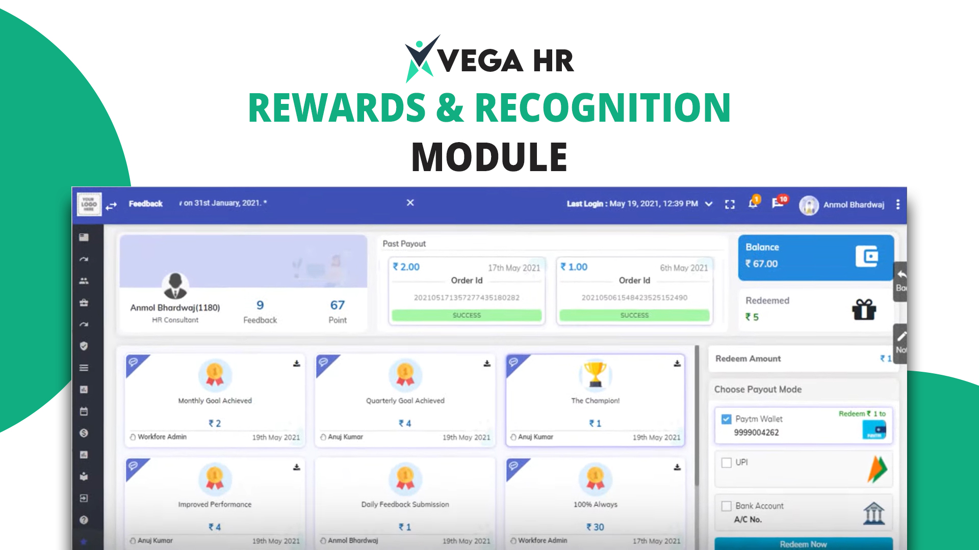 Vega HR: Rewards & Recognition Module